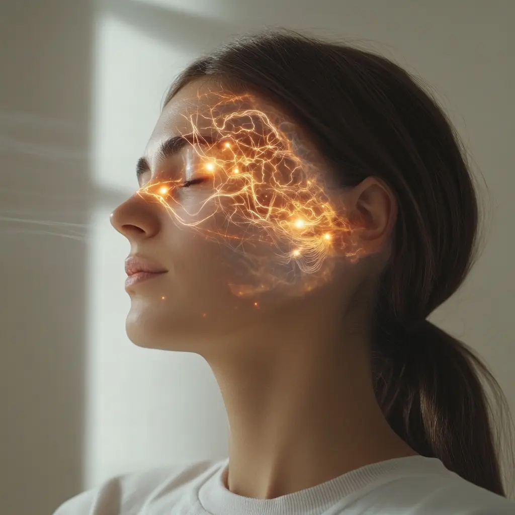 Realistic depiction of a person experiencing a mild epileptic seizure with highlighted brain waves and neural disruption, illustrating what epilepsy is and how it affects the brain